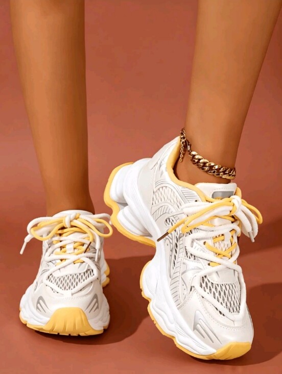 Shoes - *"PLATFORM SNEAKERS IN WHITE AND YELLOW*** 🤍💛💲💲💲💲💲
